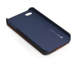 Macally Funda Protectora con Soporte Pop-Up para iPhone 4/4s, Azul/Naranja 