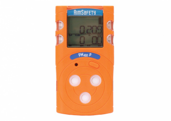 Macurco Detector Personal de Oxígeno/Sulfuro de Hidrogeno/Monóxido de Carbono/Combustibles, Batería, Naranja 