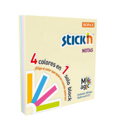 MAE Notas Adhesiva de 76.2 mm x 76.2 mm, 12 Blocks de 100 Hojas, 4 Colores Pastel 