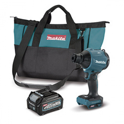 Makita Pistola de Aire AS001GA101, 40V, Negro/Verde - Incluye Bolsa de Transporte 5 Boquillas, Cargador DC40RC y Bateria BL4020 