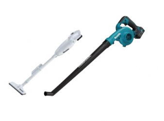 Makita Aspiradora CLX248, 12V, 600ml, Blanco ― incluye Sopladora 