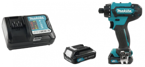 Makita Taladro de Batería DF033DWYE, Reversible, 1/4