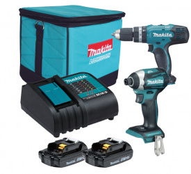 Makita Kit Rotomartillo + Atornillador de Impacto DLX2336SYX, Inalámbrico, 1/2