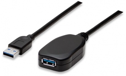 Manhattan Cable USB 3.0 A Macho - USB 3.0 A Hembra, 5 Metros, Negro 