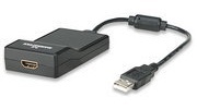 Manhattan Cable USB 2.0 Macho - HDMi Hembra, Negro 