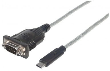 Manhattan Cable USB C Macho - Serial Macho, 45cm, Gris/Negro 