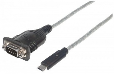Manhattan Cable USB C Macho - Serial Macho, 45cm, Negro 