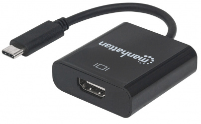 Manhattan Adaptador USB-C 3.1 Macho - HDMI Hembra, Negro ― Equipo de trabajo recuperado 