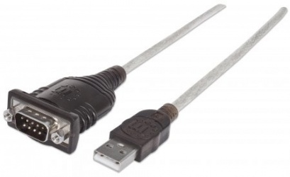 Manhattan Cable USB Macho - DB9 Macho, 1.8 Metros, Plata 
