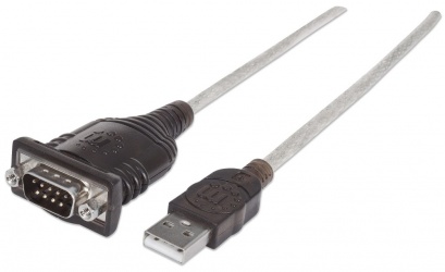 Manhattan Cable USB Macho - DB9 Macho, 45cm, Plata 