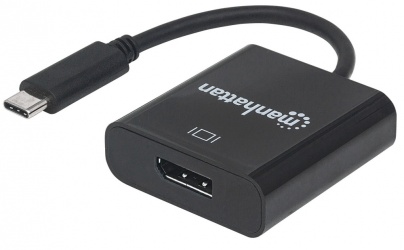 Manhattan Adaptador USB-C 3.1 Macho - DisplayPort Hembra, 4K, 30Hz, Negro 