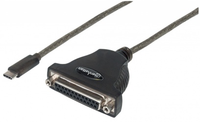 Manhattan Cable USB-C Macho - Paralelo Macho, 1 Metro, Negro 