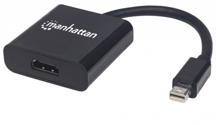 Manhattan Adaptador Mini DisplayPort 1.2 Macho - HDMI Hembra, 4K, 60Hz, Negro 