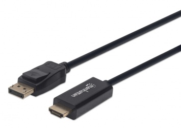 Manhattan Cable DisplayPort 1.2 Macho - HDMI Macho, 4K, 60Hz, 1 Metro, Negro 