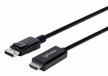Manhattan Cable DisplayPort 1.2 Macho - HDMI Macho, 4K, 60Hz, 3 Metros, Negro 
