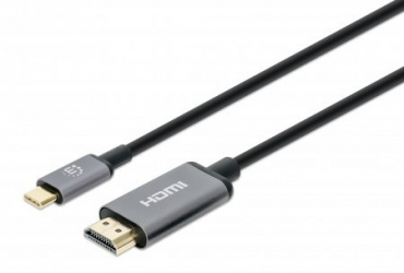 Manhattan Cable USB C Macho - HDMI Macho, 2 Metros, Negro/Plata 
