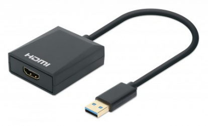 Manhattan Adaptador USB 3.0 Macho - HDMI Hembra, Negro 