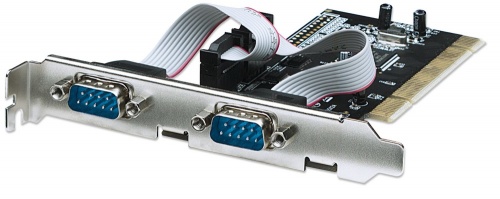 Manhattan Tarjeta PCI Serial, Alámbrico, 0.1 Mbit/s, con 2 puertos DB9 