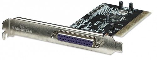 Manhattan Tarjeta PCI 158220, 1.5 Mbit/s, con 1 Puerto DB25 FM - Bracket Corto y Normal 