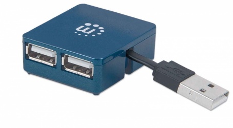 Manhattan Micro Hub USB 2.0 de 4 Puertos, 480 Mbit/s 