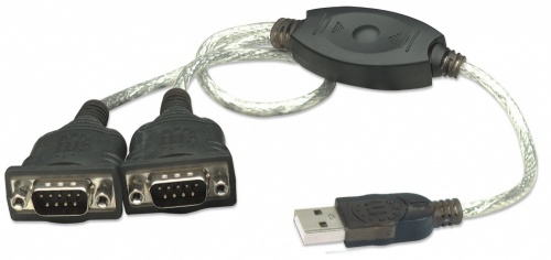 Manhattan Cable USB 2.0 Macho - RS-232 Macho, 0.45 Metros, Negro 