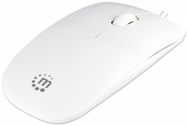 Mini Mouse Manhattan Óptico Silueta, Alámbrico, 1000DPI, USB, Blanco 