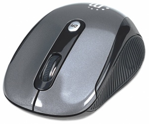 Mouse Manhattan Óptico Alto Rendimiento, Inalámbrico, USB, 2000DPI, Negro/Plata