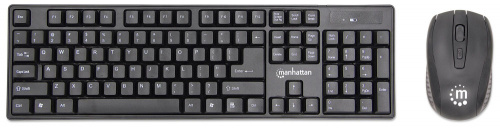 Kit de Teclado y Mouse Manhattan 178990, Inalámbrico, USB, Negro (Español) 