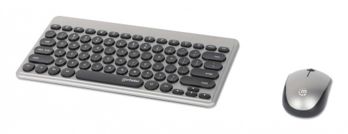 Kit de Teclado y Mouse Manhattan 180795, Inalámbrico, RF Inalámbrico, Gris, Inglés 