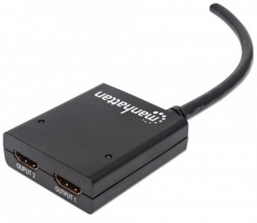 Manhattan Splitter HDMI 1.3 de 2 Puertos, 1x HDMI Macho - 2x HDMI Hembra, Cable Integrado 