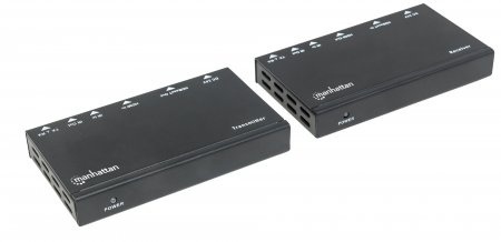 Manhattan Extensor de HDMI por Cable Cat5e/6, 1x HDMI, 2x RJ-45, 100 Metros 