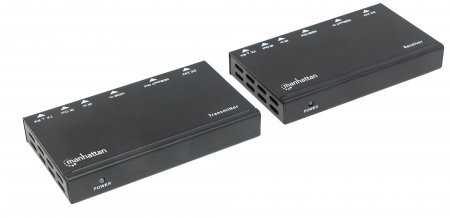 Manhattan Transmisor y Receptor Alámbrico por Cable Cat6, Entrada 1 x RJ-45 1 x HDMI, Salida 1 x RJ-45 1 x HDMI, hasta 100 Metros  
