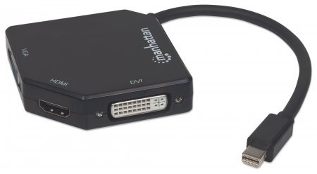 Manhattan Adaptador DisplayPort 1.2 Mini Macho - HDMI/VGA/DVI Hembra, 4K, Negro 