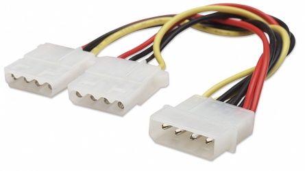 Manhattan Cable de Poder Molex (4-pin) Macho - 2 x Molex (4-pin) Hembra, 20cm  