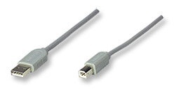 Manhattan Cable USB A Macho - USB B Macho, 1.8 Metros, Gris 