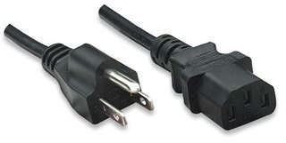 Manhattan Cable IEC 60320- NEMA 5-15, 3 metros, Negro 