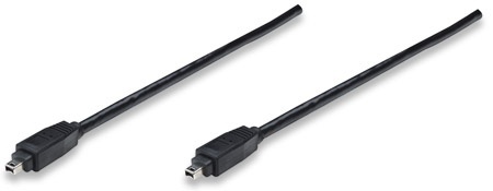 Manhattan Cable para Dispositivos FireWire, 4-Pin Macho, 1.8 Metros, Negro 