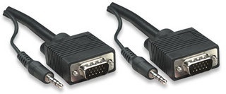 Manhattan Cable SVGA con Audio 8mm, 3.5mm HD15 Macho - 3.5mm HD15 Macho, 7.5 Metros, Negro 