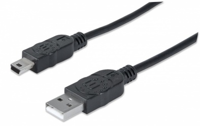 Manhattan Cable USB-A Macho - Mini-USB B Macho, 1.8 Metros  