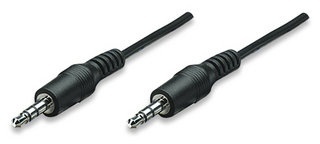 Manhattan Cable Audio Estéreo, 3.5mm - 3.5mm, 1.8 Metros, Negro 