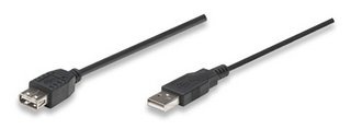 Manhattan Cable USB 2.0 Macho - USB-A Hembra, 1.8 Metros  