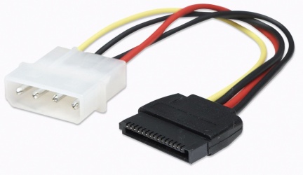 Manhattan Cable 4-pin Molex Macho - 15-pin SATA Macho, 16cm 