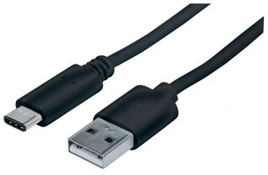 Manhattan Cable USB C de Alta Velocidad, USB C Macho - USB A Macho, 1 Metro, Negro 