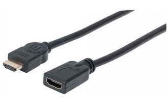 Manhattan Cable HDMI A Macho - HDMI A Hembra, 1.8 Metros, Negro 