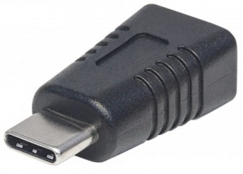 Manhattan Adaptador Micro USB B - USB C, Negro 