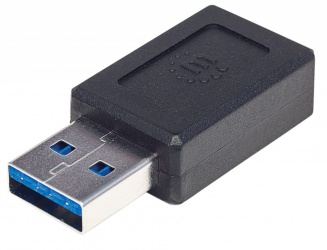 Manhattan Adaptador USB C 3.1 Hembra - USB A Macho, Negro 