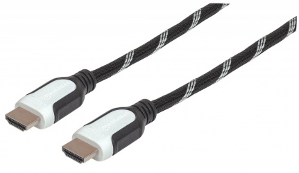 Manhattan Cable HDMI Macho - HDMI Macho, 4K, 60Hz, 3 Metros, Negro/Blanco 