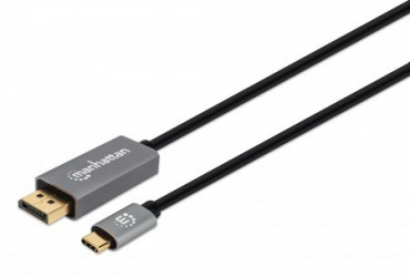Manhattan Cable DisplayPort 1.4 Macho - USB-C Macho, 8K, 60Hz, 2 Metros, Negro 