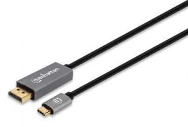 Manhattan Cable DisplayPort 1.4 Macho - USB C Macho, 8K, 60Hz, 3 Metros, Negro 
