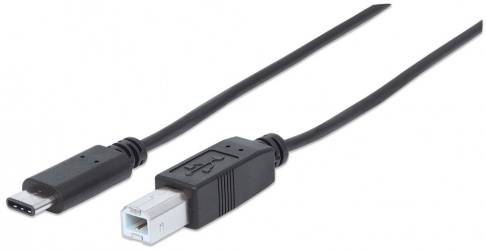 Manhattan Cable USB-B Macho - USB-C Macho, 2 Metros  